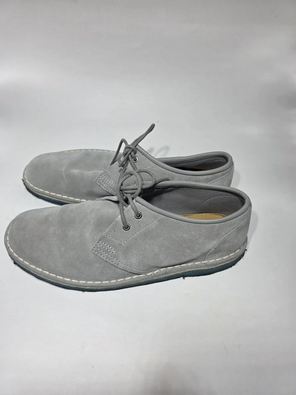 Clarks Originals Men’s 7M Gray Suede Lace Up Casual Wallabee Shoes